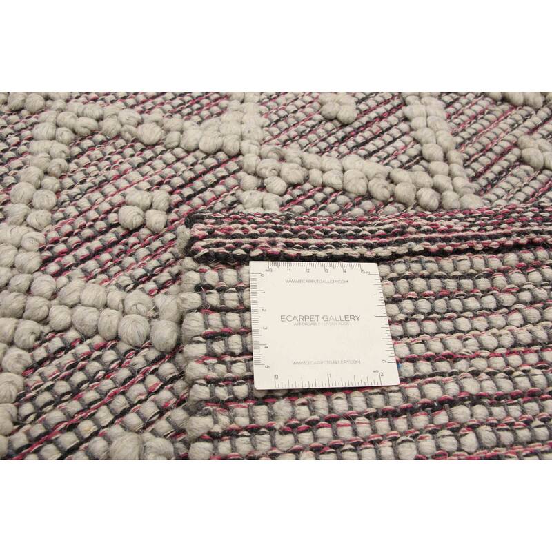 ECARPETGALLERY Braid weave Sienna Grey Wool Rug - 5'0 x 8'3