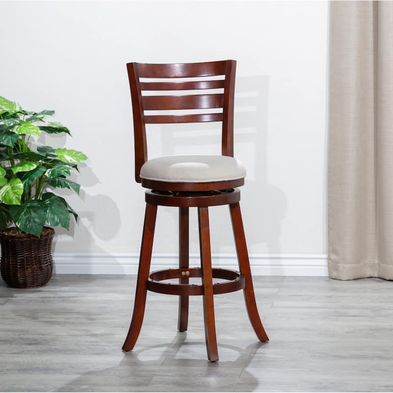 DTY Indoor Living Granby 4-Slat Back Swivel Stool