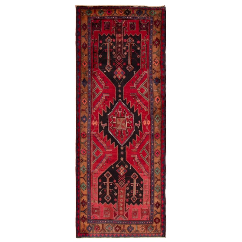 ECARPETGALLERY Hand-knotted Anadol Red Wool Rug - 3'6 x 9'0 - Red - 3'6 x 9'0