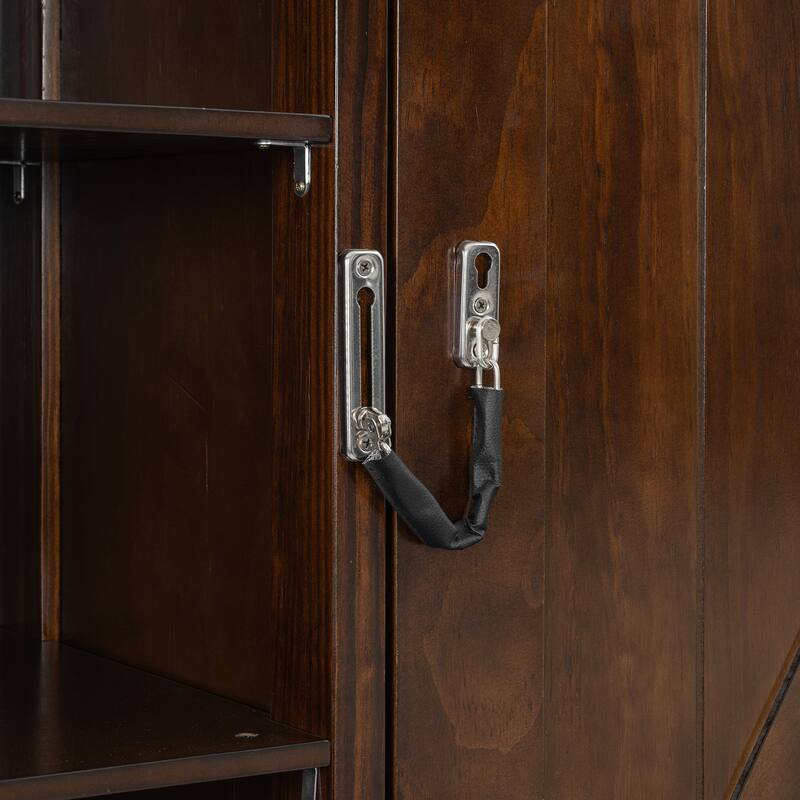 Queen Murphy Bed with Desk & Storage, Space-Saving Wall Bed with Cabinets