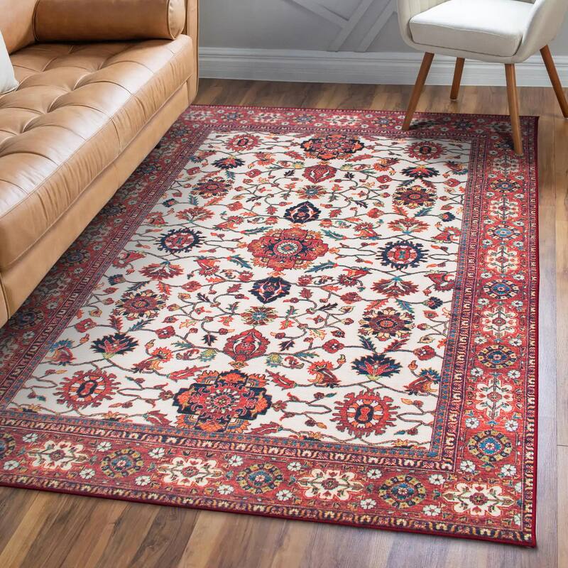 My Magic Carpet Machine Washable Rug Ramage Maroon - 5' X 7'