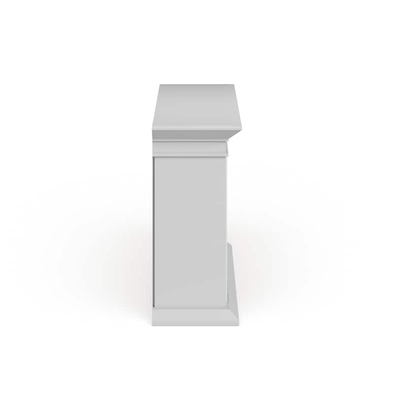 SEI Furniture Horse Mountain 60-inch White Electric Fireplace with Stone Accents and Ivory Mantel