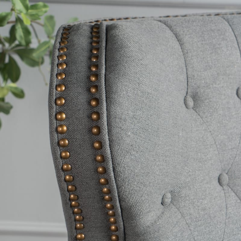 Walder Tufted Fabric Recliner w/Nailhead Trim by Christopher Knight Home