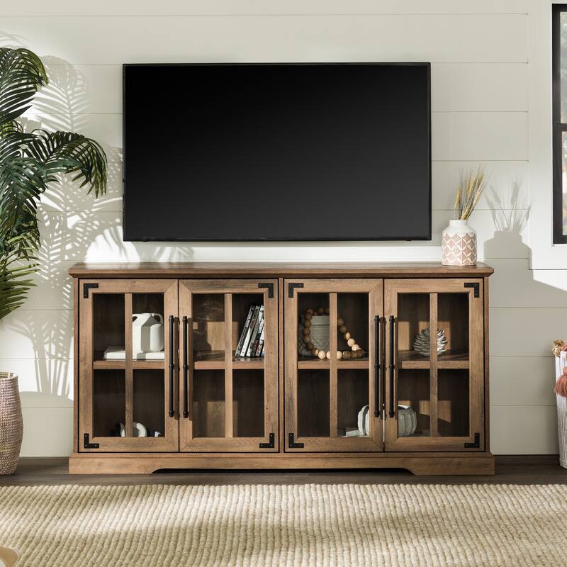 Middlebrook 58-inch Rustic 4-Door TV Stand - Rustic Oak