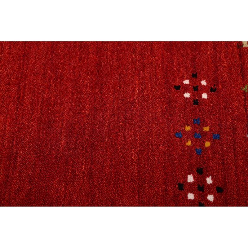 ECARPETGALLERY Hand Loomed Kashkuli Gabbeh Red Wool Rug - 5'0 x 7'9