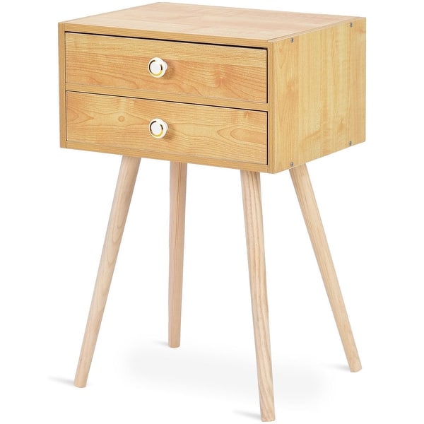 Shop Mid Century Modern 2 Drawers Nightstand Overstock 31825899