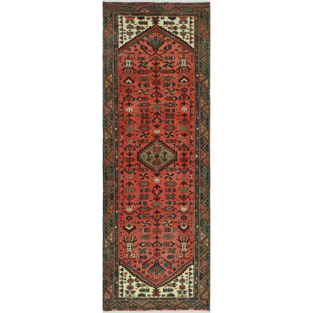 Fine Vintage Distressed Lilah Red/Brown Runner - 3'3" x 9'2"