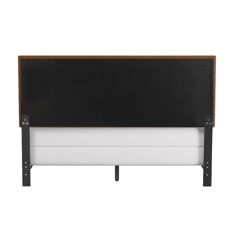 Gayle Nailhead Trim Faux Leather Upholstered Bed, by Hillsdale