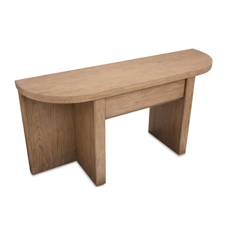 Magnussen Home Hayden Golden Oat Demilune Sofa Table - 60''W x 17''D x 28''H