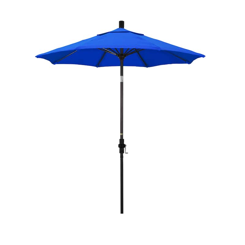 California Umbrella 7.5' Rd. Aluminum/Fiberglass Rib Patio Umb, Deluxe Crank Lift/Collar Tilt, Bronze Finish, Sunbrella Fabric