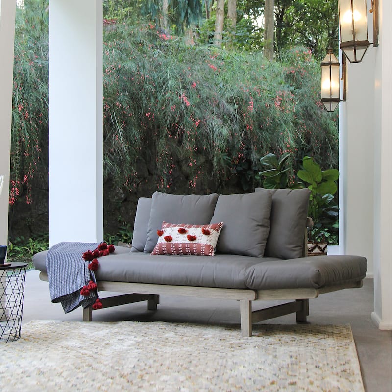 Cambridge Casual West Lake Convertible Wood Outdoor Sofa Daybed