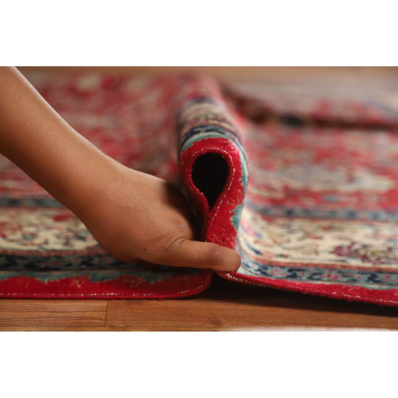 Hand Knotted Oriental 100% Wool Carpet Traditional Floral Red Tabriz Area Rug - 11' 3'' X 8' 1''