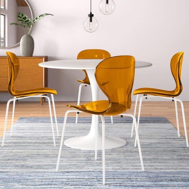 Stackable Plastic Dining Chair Transparent Modern Accent Side Chair for Indoor and Outdoor