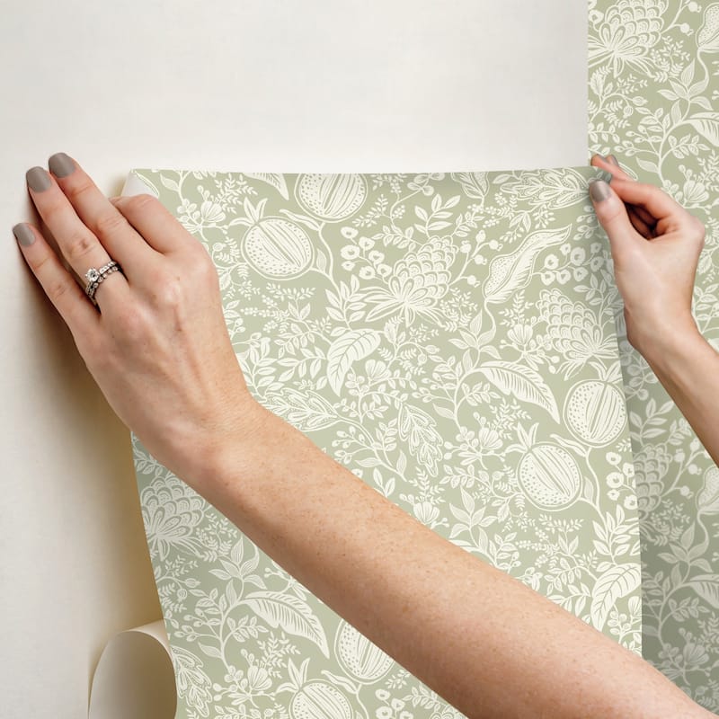 Rifle Paper Co. Pomegranate Pistachio Peel and Stick Wallpaper