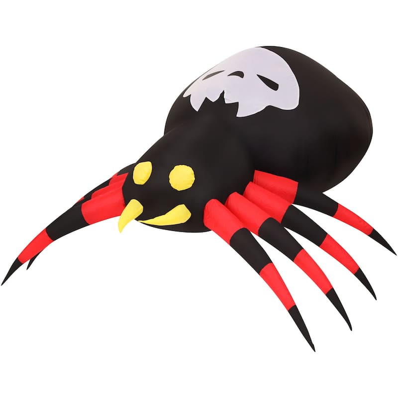 Haunted Hill Farm 6-Ft. Wide Prelit Inflatable Spider with Disco Lights