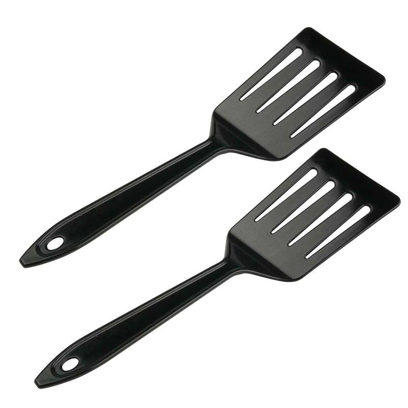 Hutzler 11-inch LOPOL Reinforced Nylon Slotted Spatula Turner, Set of 2 - Black - Black
