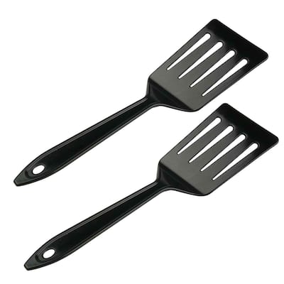 Hutzler 11-inch LOPOL Reinforced Nylon Slotted Spatula Turner, Set of 2 - Black