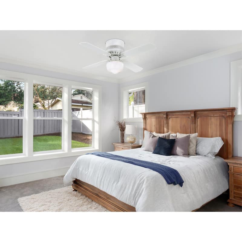 Westinghouse Lighting Casanova Supreme 42-Inch 4-Blade Indoor Ceiling Fan with LED Light and Opal Schoolhouse Glass