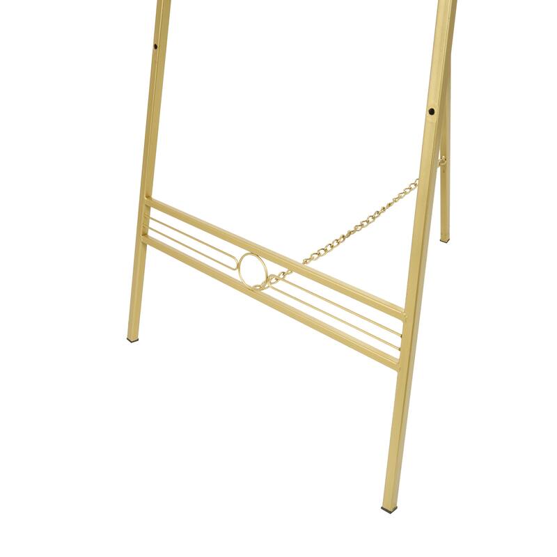 Metal Geometric Tall Adjustable 3 Tier Display Easel with Chain Support - Black or Gold - Roche River Decor