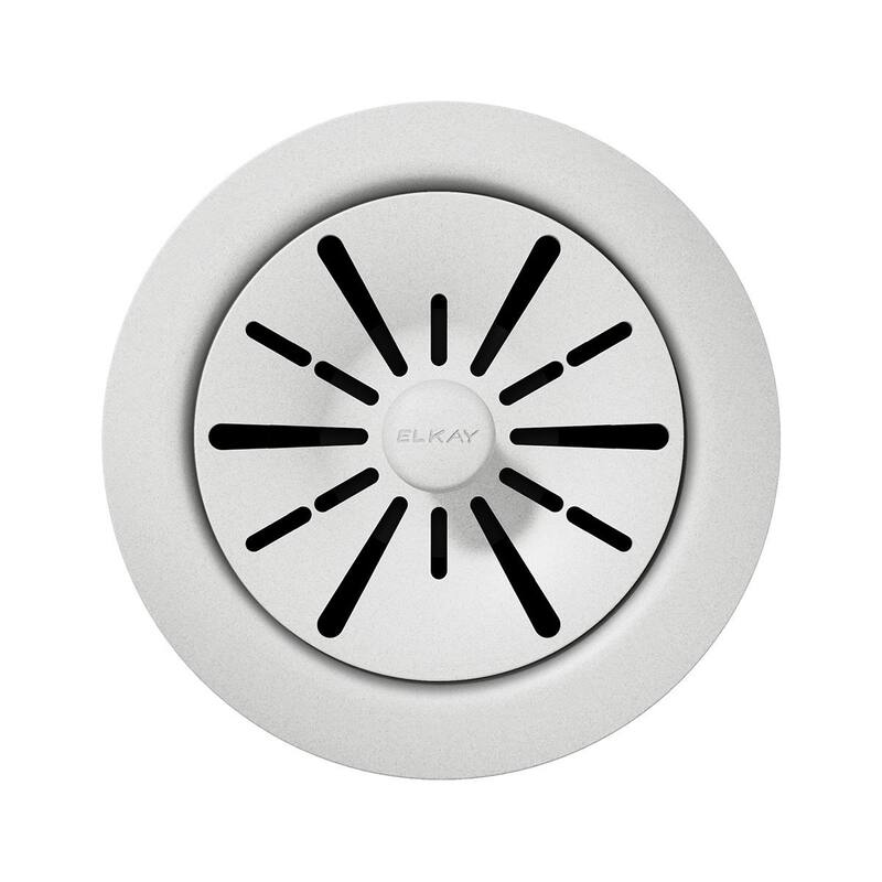 Elkay Quartz Perfect Drain 3-1/2" Polymer Disposer Flange with Removable Basket Strainer and Rubber Stopper