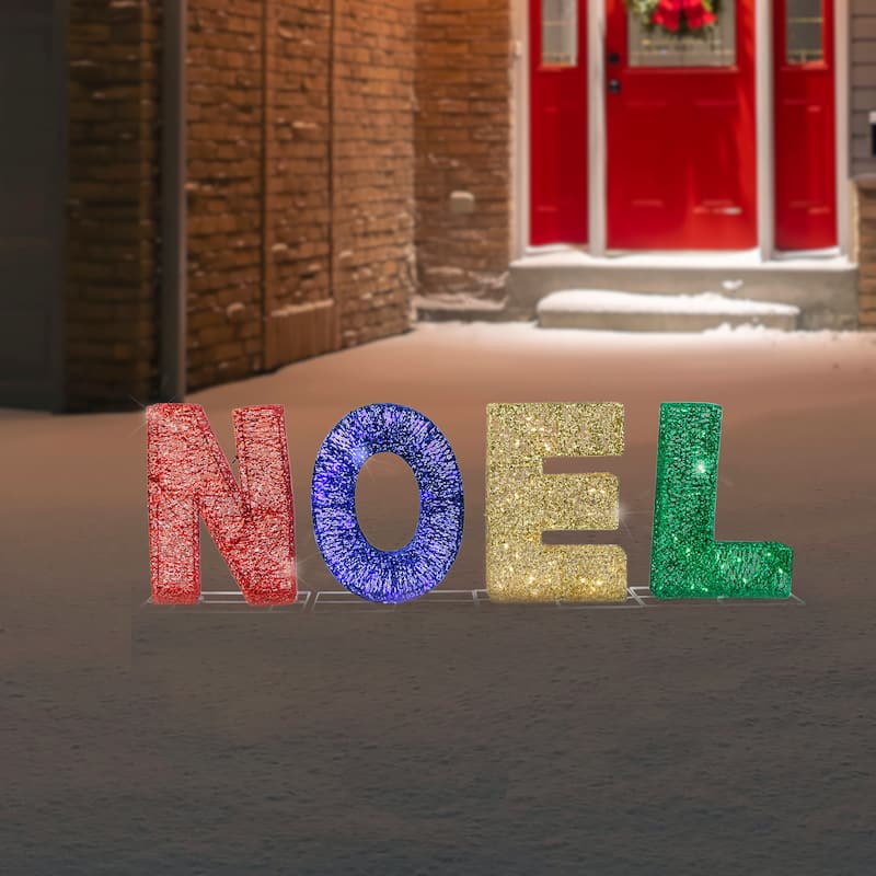 46" Multi-Color LED Lighted 'Noel' Outdoor Christmas Decoration