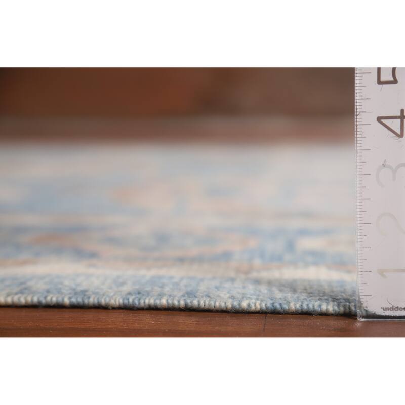 Hand Knotted Oriental 100% Wool Carpet Transitional All-Over Navy Blue & Blues Oushak Area Rug - 9' 11'' X 8' 4''