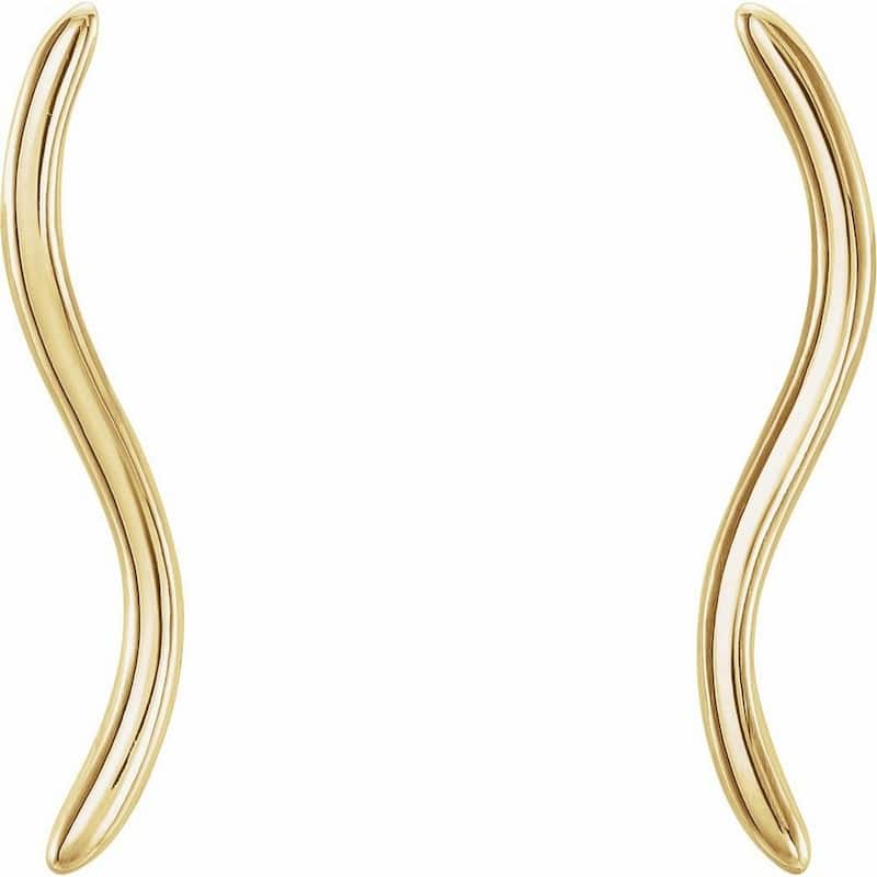 Curata 14k Yellow Gold Polished Earrings Climber