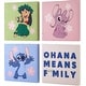 preview thumbnail 1 of 4, Disney Lilo and Stitch Angel 4 Pack Canvas Wall Art