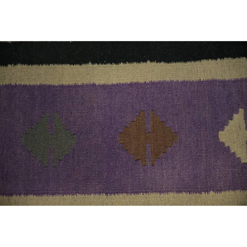 Hand Woven Oriental 100% Wool Carpet Southwestern Modern Brown Kilim Area Rug - 10' 0'' X 9' 7''