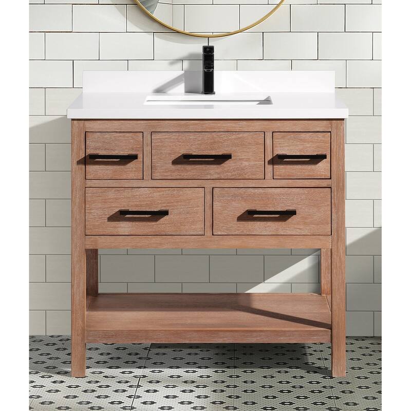 Ari Bath, Betty 42" Bathroom Vanity, Weathered Brown