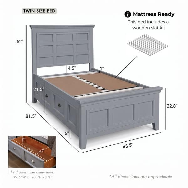dimension image slide 6 of 10, Furniture of America Saer 6-Piece Storage Platform Bedroom Set with USB Port