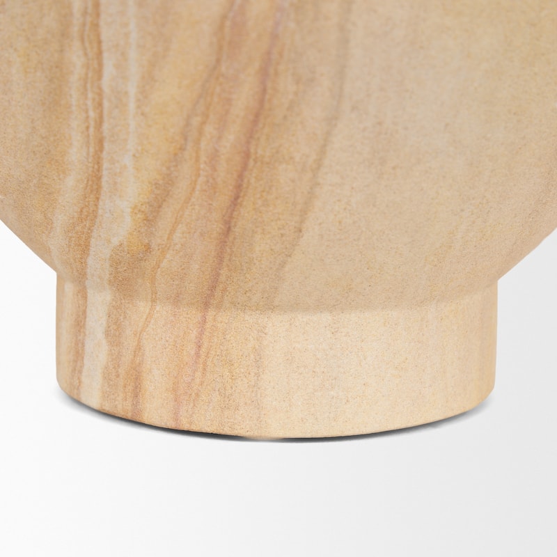 Ramira Beige Sandstone Decorative Pedestal Bowl
