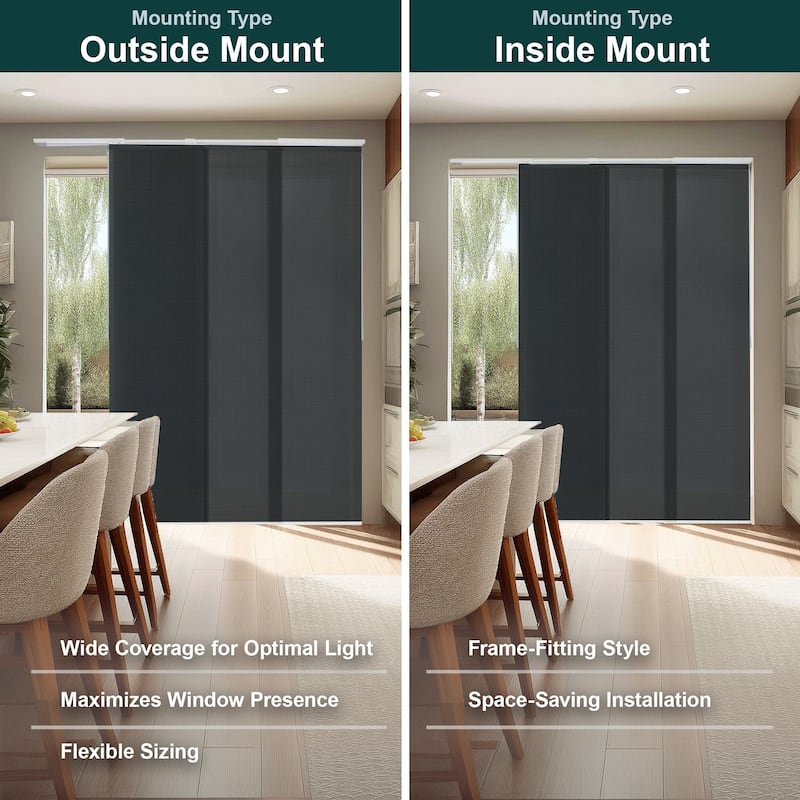 CHICOLOGY Adjustable Sliding Panels, 4-Rail Track, Light Filtering