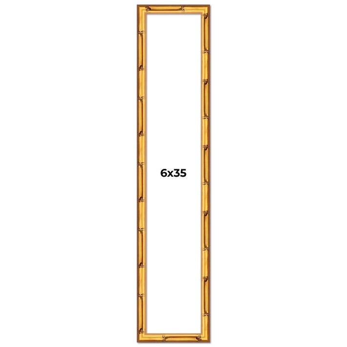 6x35 Frame Gold Bamboo Picture Frame Modern Photo Frame Includes UV Acrylic Shatter Guard Front Acid Free Foam Backing Board