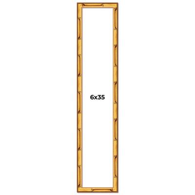 6x35 Frame Gold Bamboo Picture Frame Modern Photo Frame Includes UV Acrylic Shatter Guard Front Acid Free Foam Backing Board