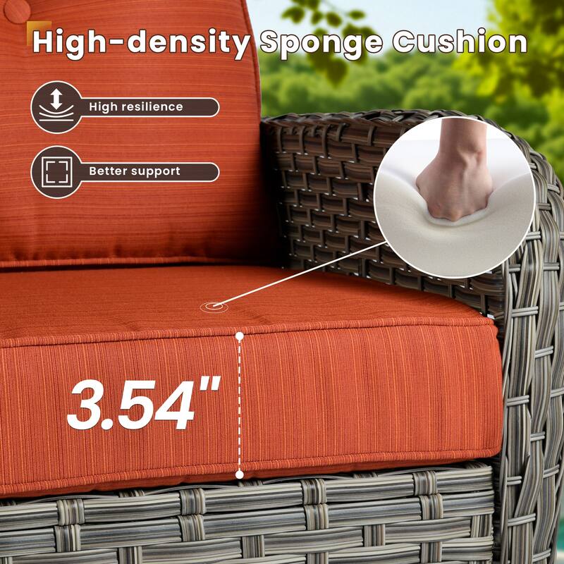 XIZZI 7-Piece Outdoor Patio Furniture Conversation Set with Ottomans