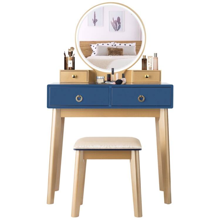 Set 3 Makeup Vanity Table Color Lighting Jewelry Divider Dressing Table - 52.5" x 31.5" x 16" (L x W x H)