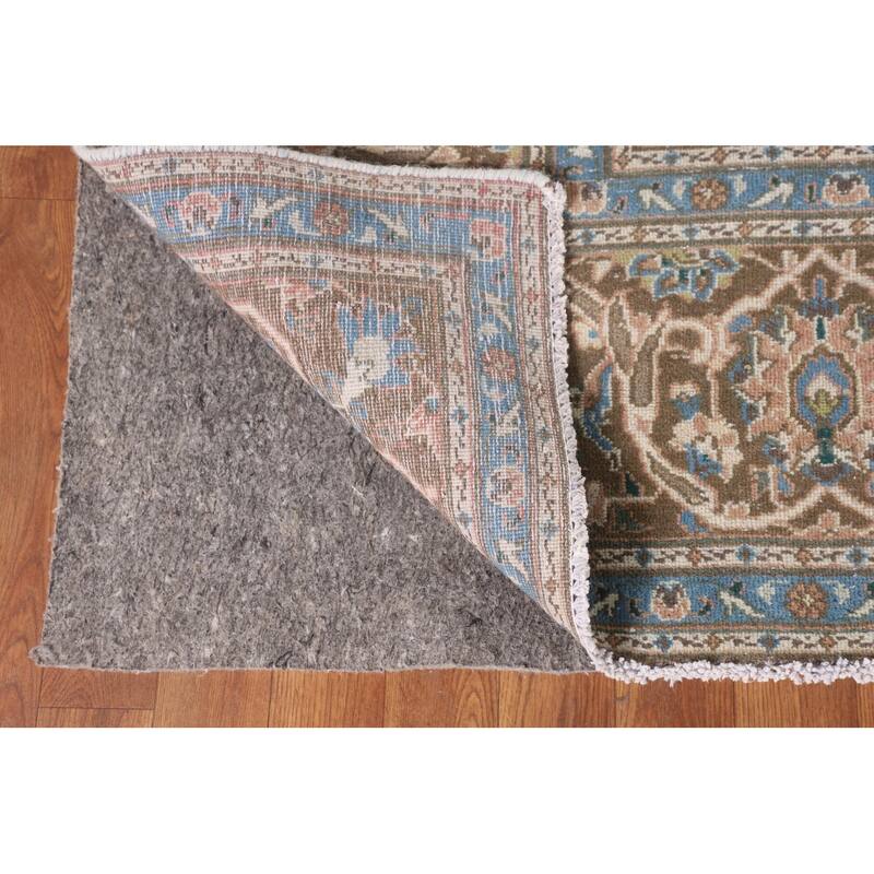 Traditional Kashan Persian Vintage Area Rug Hand-Knotted Wool Carpet - 7'7"x 11'0"