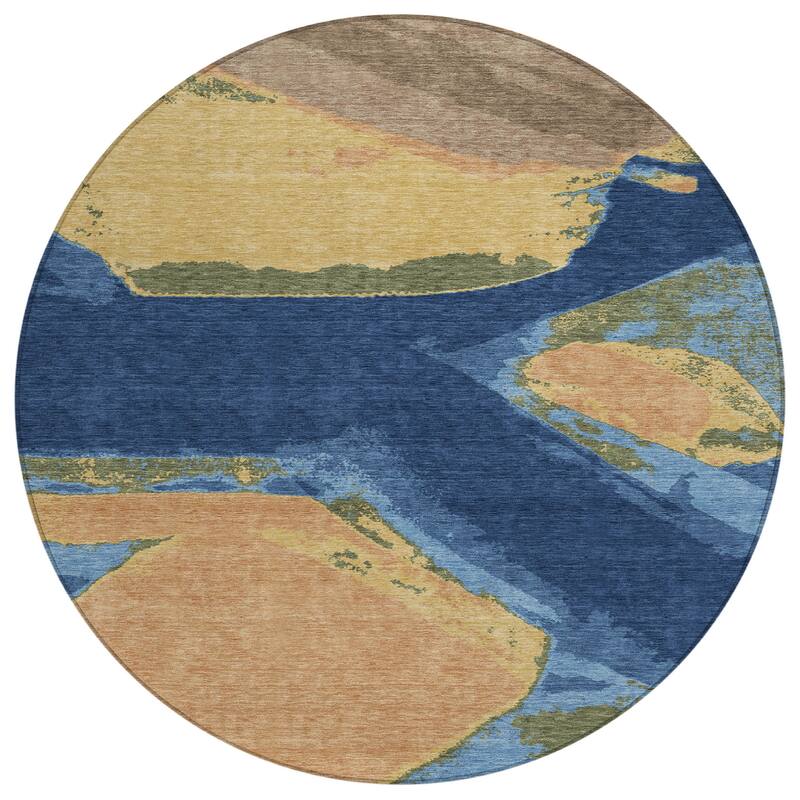 Machine Washable Indoor/ Outdoor Modern Cheney Chantille Rug