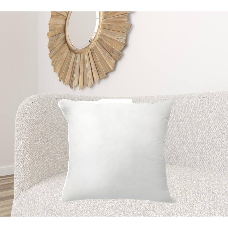HomeRoots 24" X 24" White Polyester Blown Seam Down Pillow Insert
