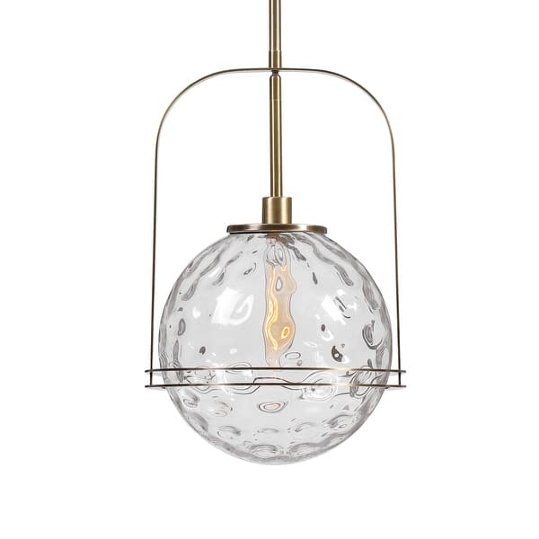 slide 2 of 7, Uttermost Mimas 1 Light Pendant Antique Brass