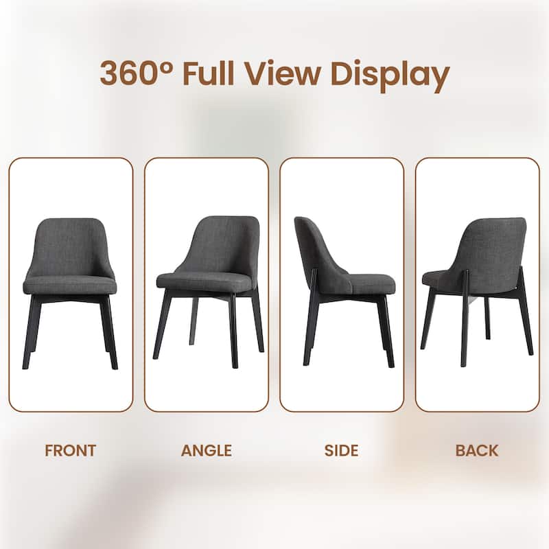 Upholstered Side Chair Dining Chairs Kitchen Chairs with Wood Legs Set of 2