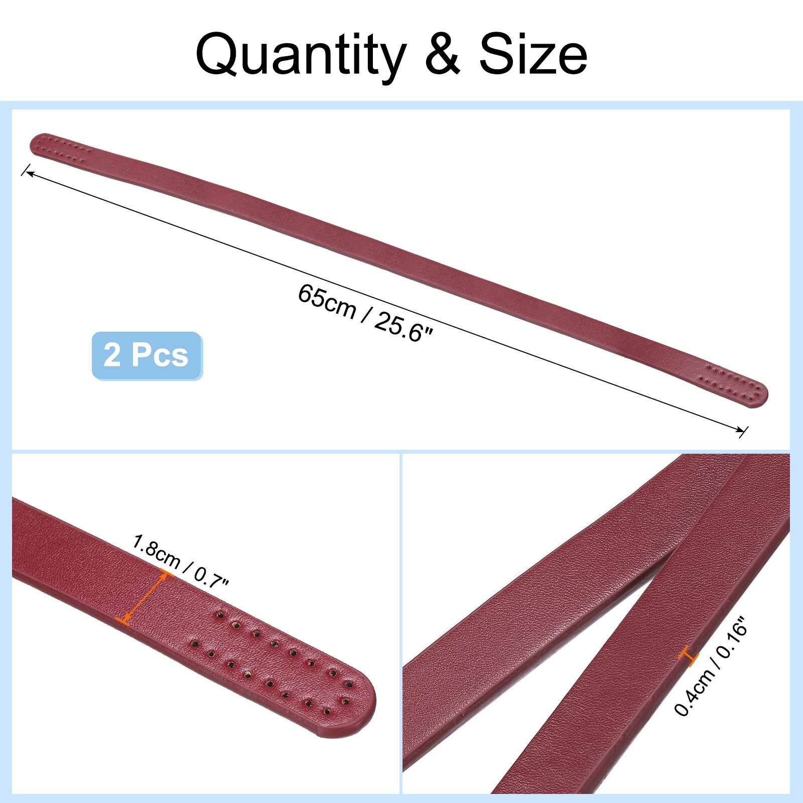 PU Leather Bag Handle, Handbag Straps Sew on Bag Handle Replacement Shoulder Bag Strap