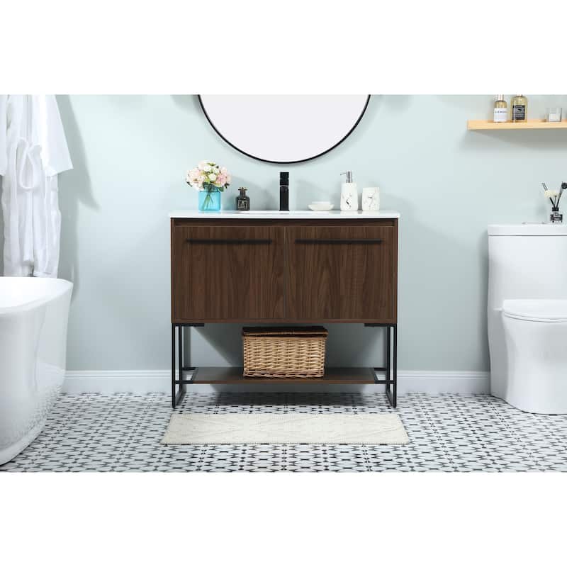 Tide 36 - 48 Inch Single Bathroom Vanity - Walnut - 40 Inches