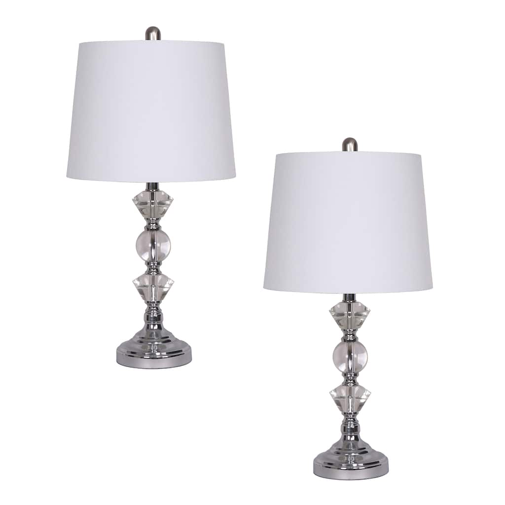 Sagebrook Home Graceful Crystal Table Lamps, Set of 2 - 13" x 13" x 26"