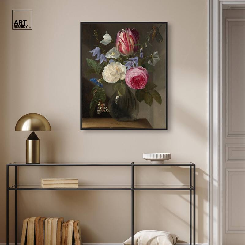 Roses and a Tulip Canvas by Art Remedy