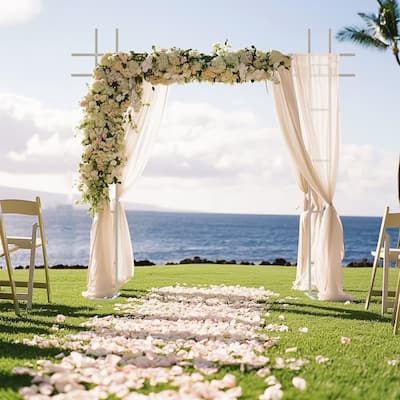 Backdrop Stand Heavy Duty with Base, Portable Square Metal Arch Party Frame for Wedding Birthday Parties Banquet Decorations