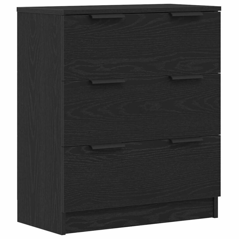 vidaXL Sideboard Black Oak 23.62 x 11.81 x 27.56 in Engineered Wood - 23.62 x 11.81 x 27.56 in