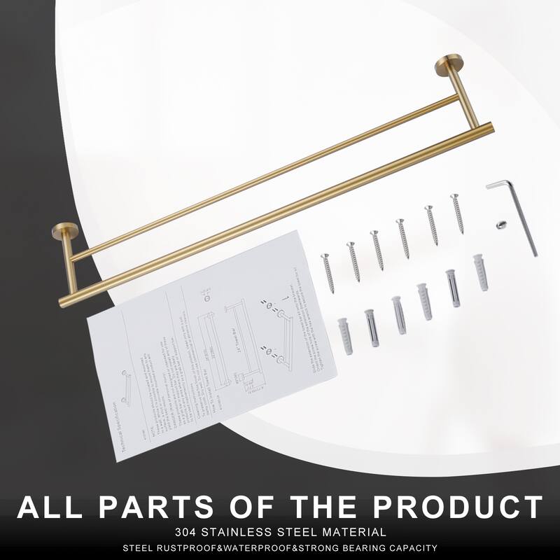 WOWOW Wall Mounted Stainless Steel Double Towel Bar