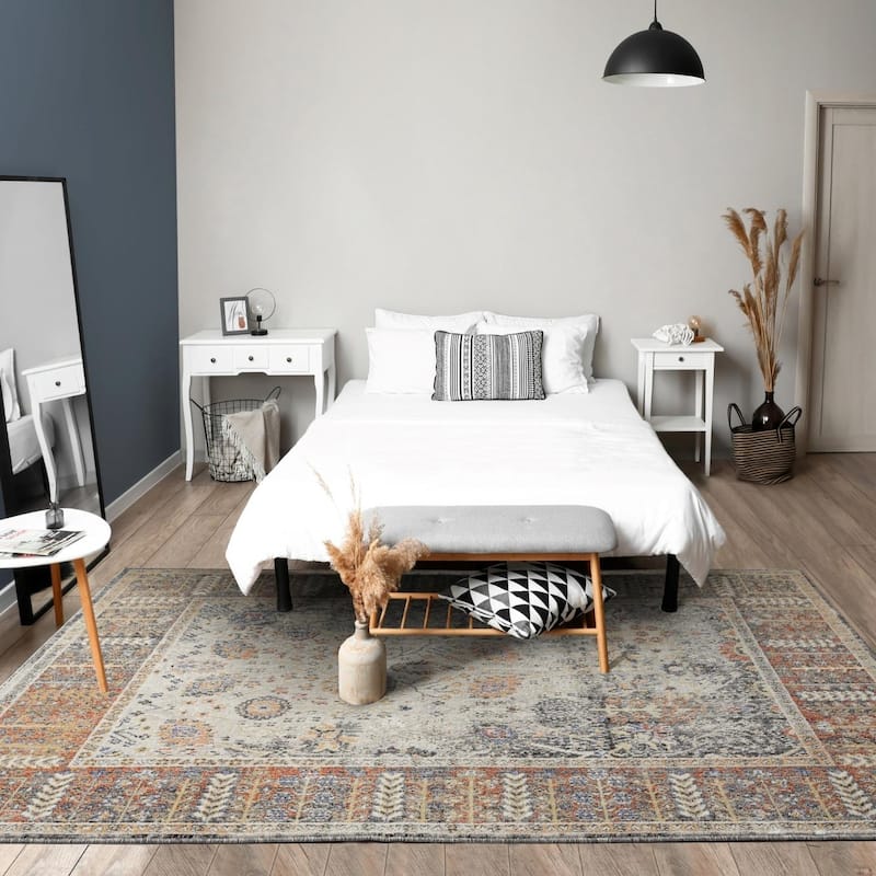 Luxe Weavers Bohemian Distressed Oriental Floral Area Rug